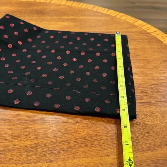 Talbots Kick Crop Pants in Holiday Dot Sz‎ 12 Black & Red Shimmering Polka Dots - Picture 14 of 16